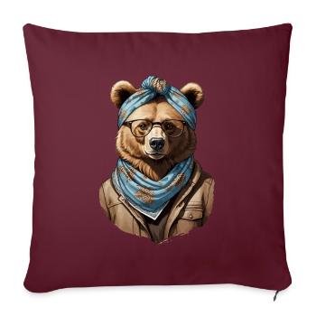 Drôle Maman Ours Mère Ours Ours Amoureux de l’Ours - Housse de coussin décorative 45 x 45 cm - bordeaux - Devant