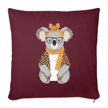 Drôle Koala Maman Mignon Koala Ours Amour - Housse de coussin décorative 45 x 45 cm - bordeaux - Devant
