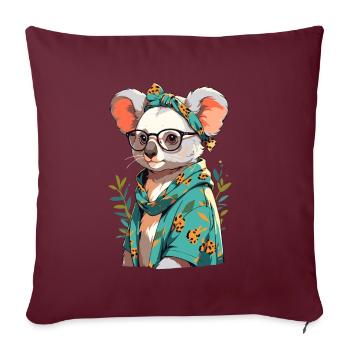 Drôle Koala Maman Mignon Koala Ours Amour - Housse de coussin décorative 45 x 45 cm - bordeaux - Devant