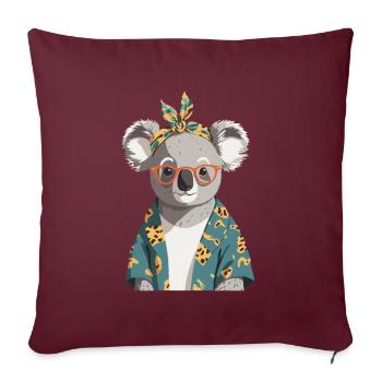 Drôle Koala Maman Mignon Koala Ours Amour - Housse de coussin décorative 45 x 45 cm - bordeaux - Devant