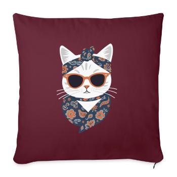 Mignon Chat Maman Cat Amant Maman Style - Housse de coussin décorative 45 x 45 cm - bordeaux - Devant