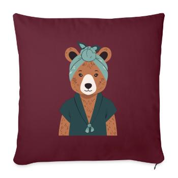 Drôle Maman Ours Mère Ours Ours Amoureux de l’Ours - Housse de coussin décorative 45 x 45 cm - bordeaux - Devant