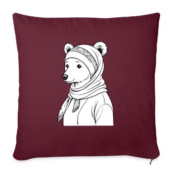 Drôle Maman Ours Mère Ours Ours Amoureux de l’Ours - Housse de coussin décorative 45 x 45 cm - bordeaux - Devant
