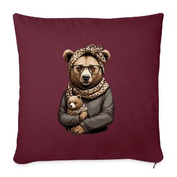 Drôle Maman Ours Mère Ours Ours Amoureux de l’Ours - Housse de coussin décorative 45 x 45 cm - bordeaux - Devant