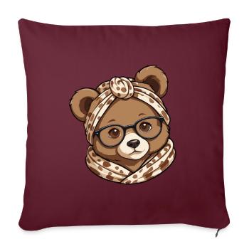 Drôle Maman Ours Mère Ours Ours Amoureux de l’Ours - Housse de coussin décorative 45 x 45 cm - bordeaux - Devant