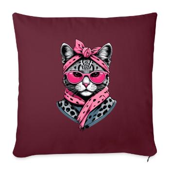 Mignon Chat Maman Cat Amant Maman Style - Housse de coussin décorative 45 x 45 cm - bordeaux - Devant