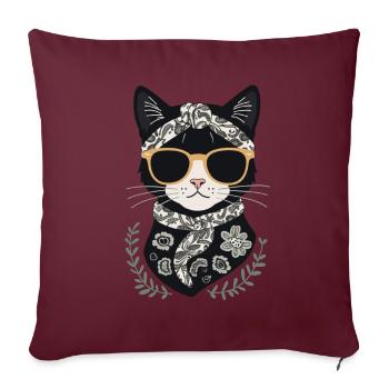 Mignon Chat Maman Cat Amant Maman Style - Housse de coussin décorative 45 x 45 cm - bordeaux - Devant