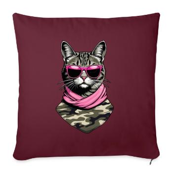 Mignonne maman chat chat maman avec style - Housse de coussin décorative 45 x 45 cm - bordeaux - Devant