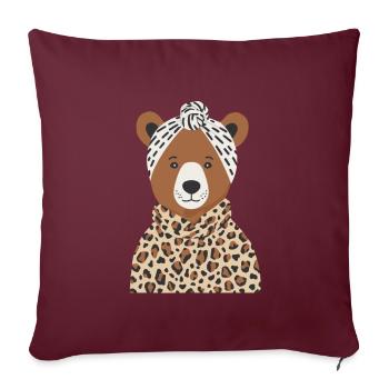 Drôle Maman Ours Mère Ours Ours Amoureux de l’Ours - Housse de coussin décorative 45 x 45 cm - bordeaux - Devant