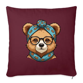 Drôle Maman Ours Mère Ours Ours Amoureux de l’Ours - Housse de coussin décorative 45 x 45 cm - bordeaux - Devant