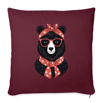 Drôle Maman Ours Mère Ours Ours Amoureux de l’Ours - Housse de coussin décorative 45 x 45 cm - bordeaux - Devant
