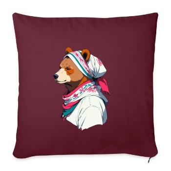 Drôle Maman Ours Mère Ours Ours Amoureux de l’Ours - Housse de coussin décorative 45 x 45 cm - bordeaux - Devant