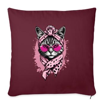 Mignon Chat Maman Cat Amant Maman Style - Housse de coussin décorative 45 x 45 cm - bordeaux - Devant