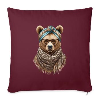 Drôle Maman Ours Mère Ours Ours Amoureux de l’Ours - Housse de coussin décorative 45 x 45 cm - bordeaux - Devant