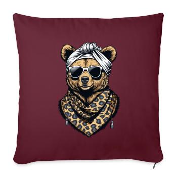 Drôle Maman Ours Mère Ours Ours Amoureux de l’Ours - Housse de coussin décorative 45 x 45 cm - bordeaux - Devant