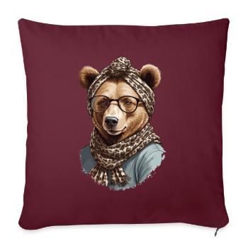 Drôle Maman Ours Mère Ours Ours Amoureux de l’Ours - Housse de coussin décorative 45 x 45 cm - bordeaux - Devant
