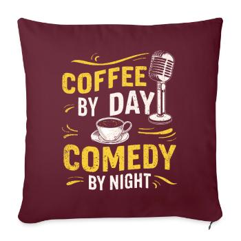 Café Le Jour Comédie La Nuit Comédien - Housse de coussin décorative 45 x 45 cm - bordeaux - Devant