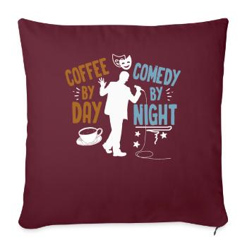 Café Le Jour Comédie La Nuit Comédien - Housse de coussin décorative 45 x 45 cm - bordeaux - Devant