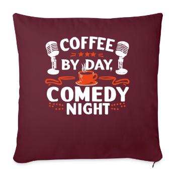 Café Le Jour Comédie La Nuit Comédien - Housse de coussin décorative 45 x 45 cm - bordeaux - Devant