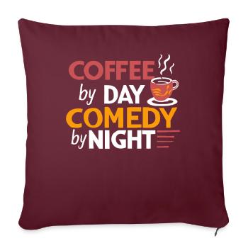 Café Le Jour Comédie La Nuit Comédien - Housse de coussin décorative 45 x 45 cm - bordeaux - Devant