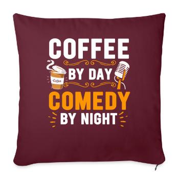 Café Le Jour Comédie La Nuit Comédien - Housse de coussin décorative 45 x 45 cm - bordeaux - Devant