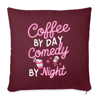 Café Le Jour Comédie La Nuit Comédien - Housse de coussin décorative 45 x 45 cm - bordeaux - Devant