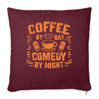 Café Le Jour Comédie La Nuit Comédien - Housse de coussin décorative 45 x 45 cm - bordeaux - Devant