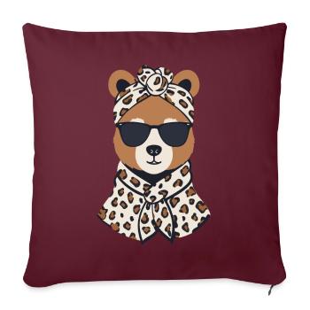 Drôle Maman Ours Mère Ours Ours Amoureux de l’Ours - Housse de coussin décorative 45 x 45 cm - bordeaux - Devant