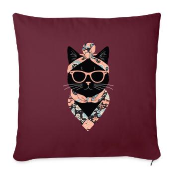 Mignon Chat Maman Cat Amant Maman Style - Housse de coussin décorative 45 x 45 cm - bordeaux - Devant