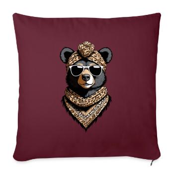 Drôle Maman Ours Mère Ours Ours Amoureux de l’Ours - Housse de coussin décorative 45 x 45 cm - bordeaux - Devant