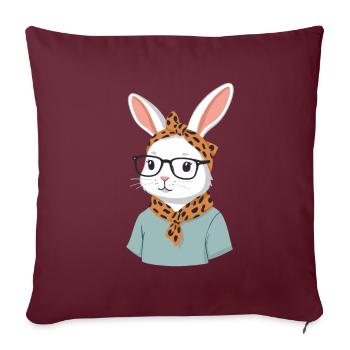 Maman Lapin Mignon Lapin Maman Mignon Lapin de Pâques - Housse de coussin décorative 45 x 45 cm - bordeaux - Devant