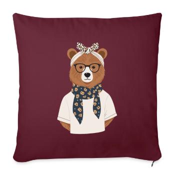Drôle Maman Ours Mère Ours Ours Amoureux de l’Ours - Housse de coussin décorative 45 x 45 cm - bordeaux - Devant
