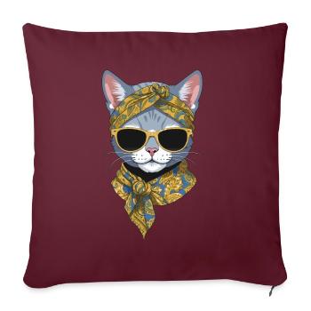 Mignon Chat Maman Cat Amant Maman Style - Housse de coussin décorative 45 x 45 cm - bordeaux - Devant