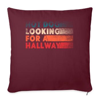 Hot Dog auf der Suche nach einem Flur - Sofakissenbezug 45 x 45 cm - Burgunderrot - Vorne