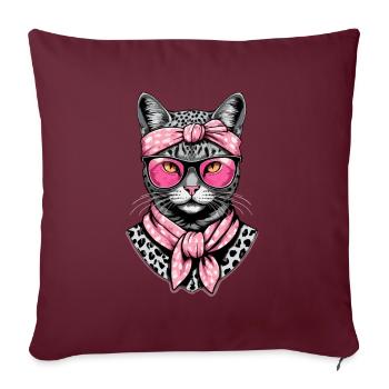 Mignon Chat Maman Cat Amant Maman Style - Housse de coussin décorative 45 x 45 cm - bordeaux - Devant