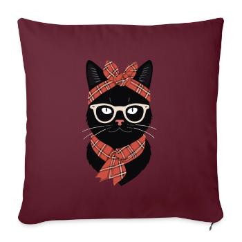 Mignon Chat Maman Cat Amant Maman Style - Housse de coussin décorative 45 x 45 cm - bordeaux - Devant