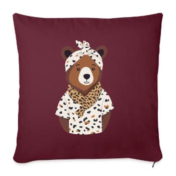 Drôle Maman Ours Mère Ours Ours Amoureux de l’Ours - Housse de coussin décorative 45 x 45 cm - bordeaux - Devant