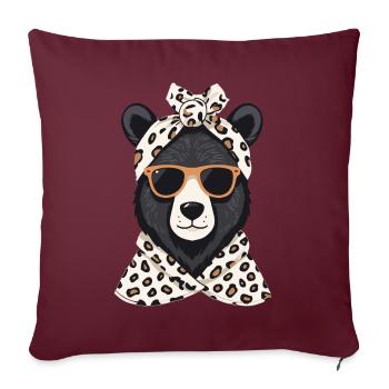 Drôle Maman Ours Mère Ours Ours Amoureux de l’Ours - Housse de coussin décorative 45 x 45 cm - bordeaux - Devant