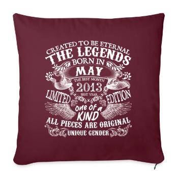 Mai 2013 anniversaire 2013 Mai meilleure année - Housse de coussin décorative 45 x 45 cm - bordeaux - Devant
