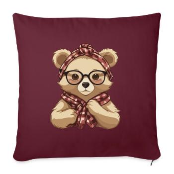 Drôle Maman Ours Mère Ours Ours Amoureux de l’Ours - Housse de coussin décorative 45 x 45 cm - bordeaux - Devant