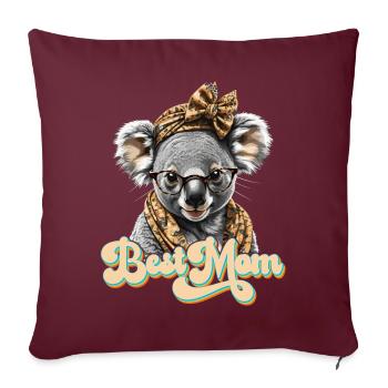 Drôle Koala Maman Mignon Koala Ours Amour - Housse de coussin décorative 45 x 45 cm - bordeaux - Devant
