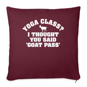 Cours de yoga ou Goat Pass - Housse de coussin décorative 45 x 45 cm - bordeaux - Devant