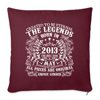 Mai 2013 anniversaire 2013 Mai meilleure année - Housse de coussin décorative 45 x 45 cm - bordeaux - Devant
