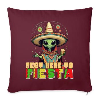 Drôle de dicton de Fiesta pour faire la fête ici - Housse de coussin décorative 45 x 45 cm - bordeaux - Devant