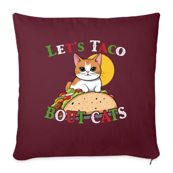 Drôle de chat taco Cinco De Mayo mexicain - Housse de coussin décorative 45 x 45 cm - bordeaux - Devant