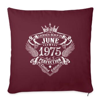 Juin 1975 anniversaire Juin 1975 Juin cadeau - Housse de coussin décorative 45 x 45 cm - bordeaux - Devant
