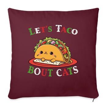 Drôle de chat taco Cinco De Mayo Fiesta - Housse de coussin décorative 45 x 45 cm - bordeaux - Devant