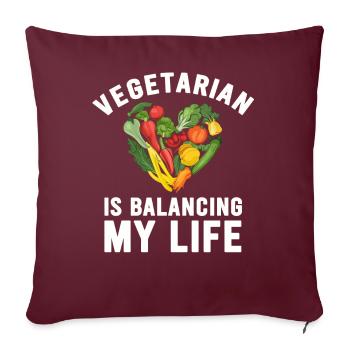 Végétarien Équilibrer ma vie - Housse de coussin décorative 45 x 45 cm - bordeaux - Devant