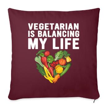 Végétarien Équilibrer ma vie - Housse de coussin décorative 45 x 45 cm - bordeaux - Devant
