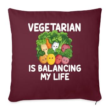Végétarien Équilibrer ma vie - Housse de coussin décorative 45 x 45 cm - bordeaux - Devant